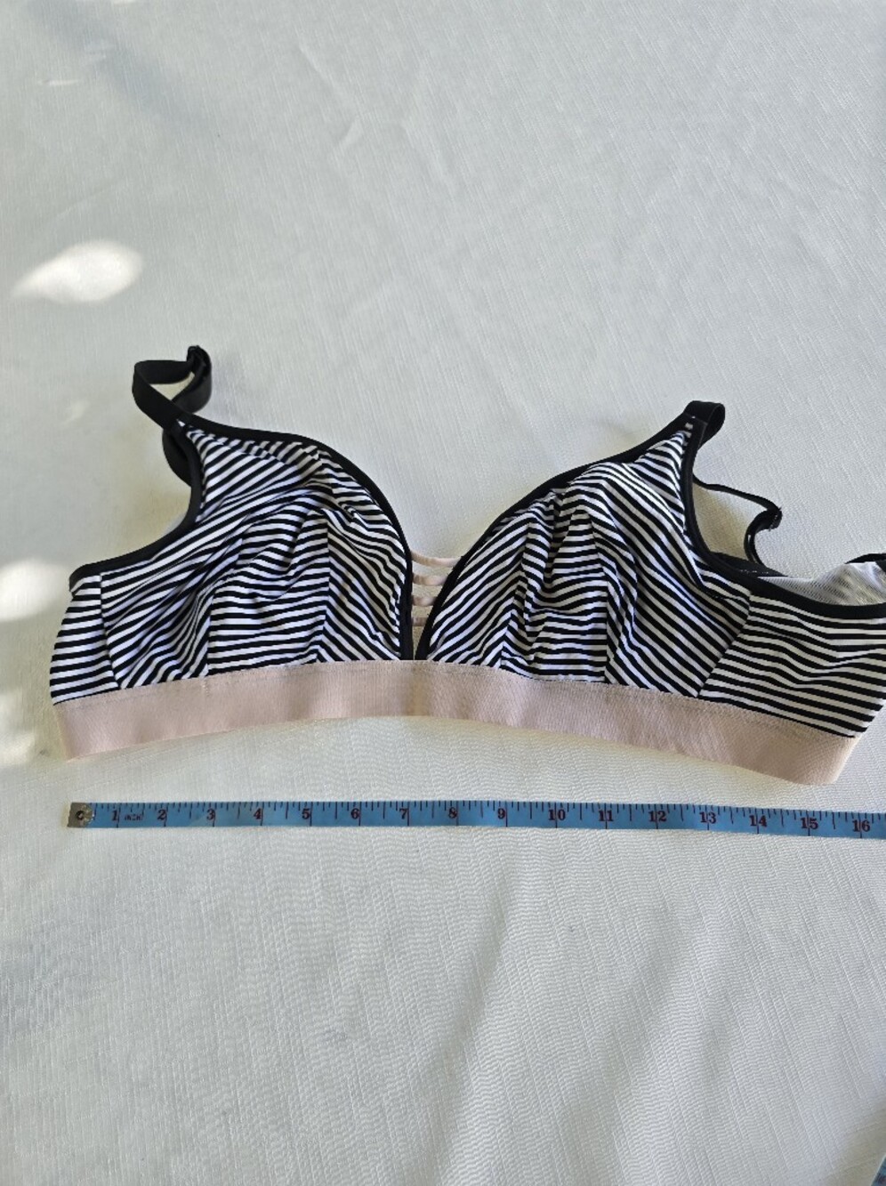 Cacique Striped Wireless Bralette with Cream Band 14/16
